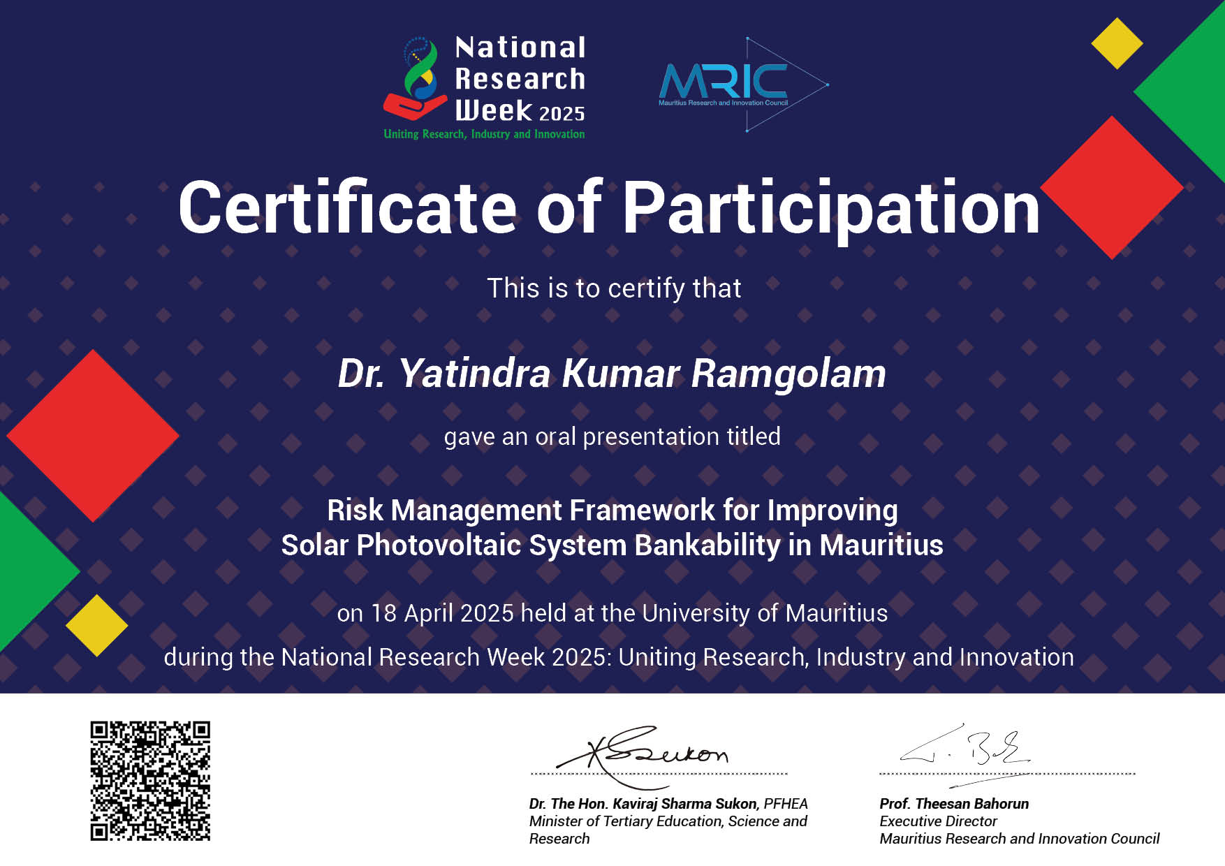 Yatindra Kumar Ramgolam